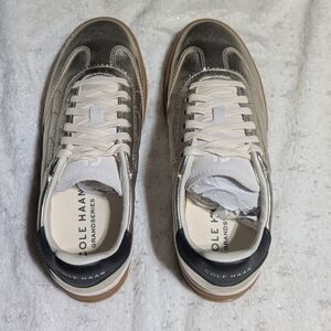 Cole Haan GrandPro Breakaway Gold Leather Sneakers Womens 7 Metallic NEW